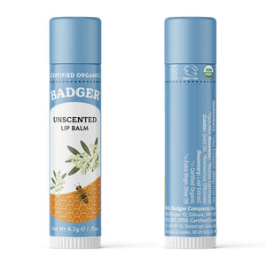 Badger - Unscented Lip Balm (Organic) (6-Pack)
