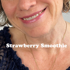Strawberry Smoothie Lip Shine on lips