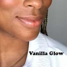 Vanilla Glow Lip Shine on lips