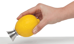 Pouring the lemon juice out with the Twist'N Spout