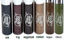 Labeled bottoms of the 6 shades of Pure Anada Liquid Eye Liner