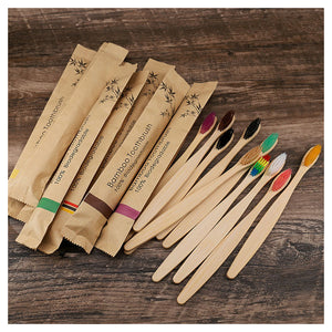 Bamboo Soft-Bristled Charcoal Toothbrush, Assorted Colours