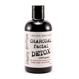 250 ml bottle of Destiny Boutique Charcoal Facial DETOX Wash