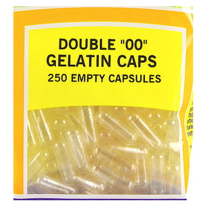 Close-up of NOW 250 Double "00" Gelatin Caps bag