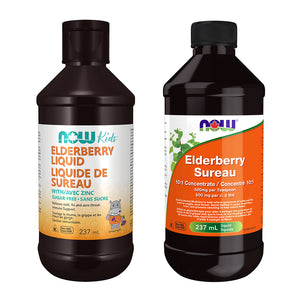 NOW Kids Elderberry Liquid and standard NOW Elderberry liquid