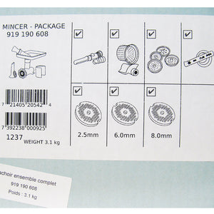 Label for Complete Mincer Package