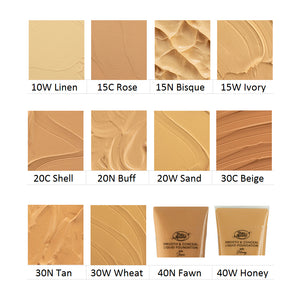 Smooth and Conceal Liquid Foundation swatches