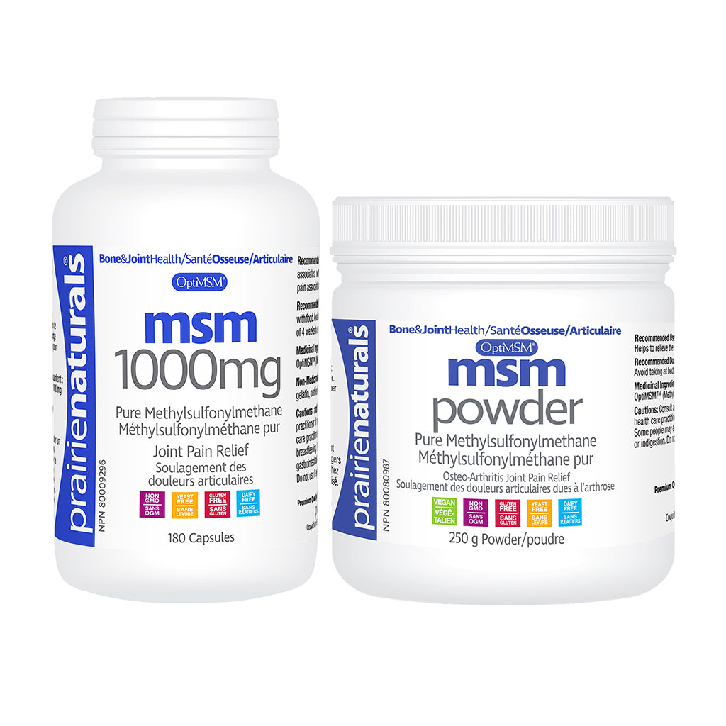 Prairie Naturals OptiMSM capsules & powder