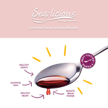 Sea-Licious logo & benefits summary