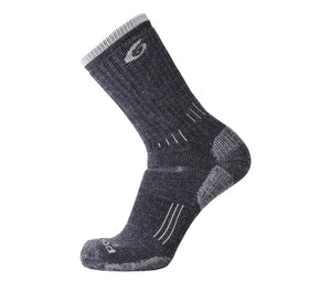 Point 6 Crew Length Trekking Sock with Heavy Cushioning, in Gray