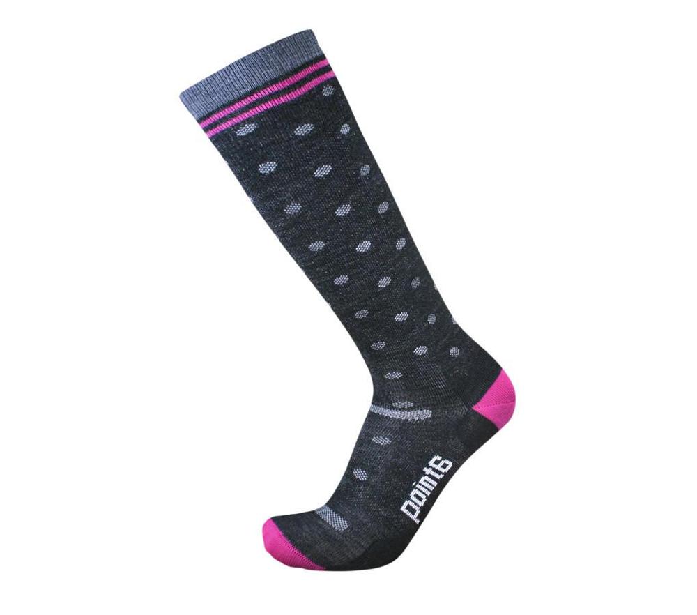 Ultra Light, OTC Compression Sock in Dot Pattern with Pink Accents