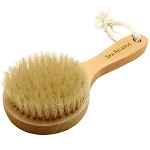 Natural bristle scrub outlet brush