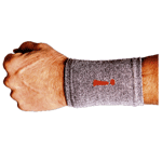 A grey Incrediwear Wrist Sleeve being worn