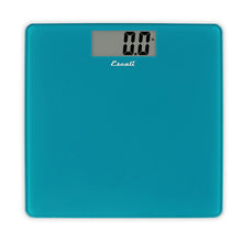 Escali B200 Glass Square Platform Bathroom Scale, Peacock Blue