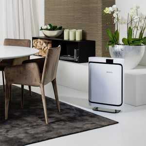 a Boneco P500 Air Purifier in a dining room