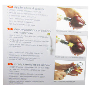 Chef'n FreshForce Apple Corer and Peeler package directions