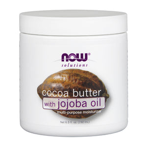 192ml Jar of NOW Cocoa Butter with Jojoba Oil