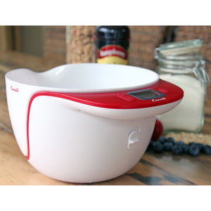 Escali Taso Mixing Bowl Scale on a table