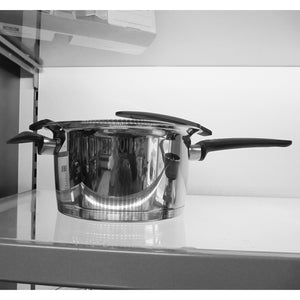 20cm diameter Fissler Intensa High Saucepan on display shelf
