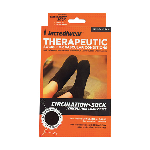 Package for Incrediwear Circulation Plus Low Cut Length Socks in Black