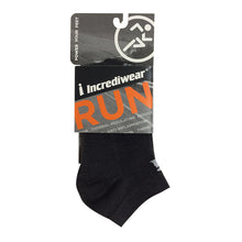 Package for Incrediwear RUN socks, in Black/Grey