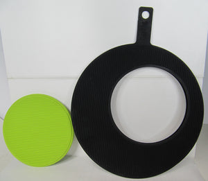 The two Silicone Magnet Dot Trivets separated