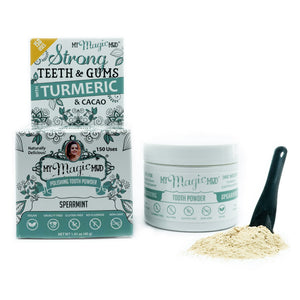 Magic Mud Turmeric and Cacao Polishing Tooth Powder, Spearmint Flavour 