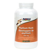 Bottle of 500 NOW Psyllium capsules