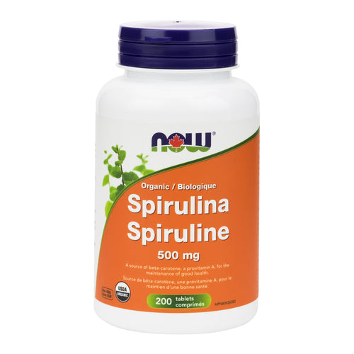 Bottle of 200 NOW Organic Spirulina Tablets