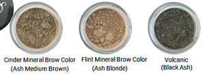 Three more shades of Pure Anada Mineral Brow Colors, labeled