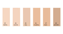 6 swatches of Sappho Liquid Foundations colours