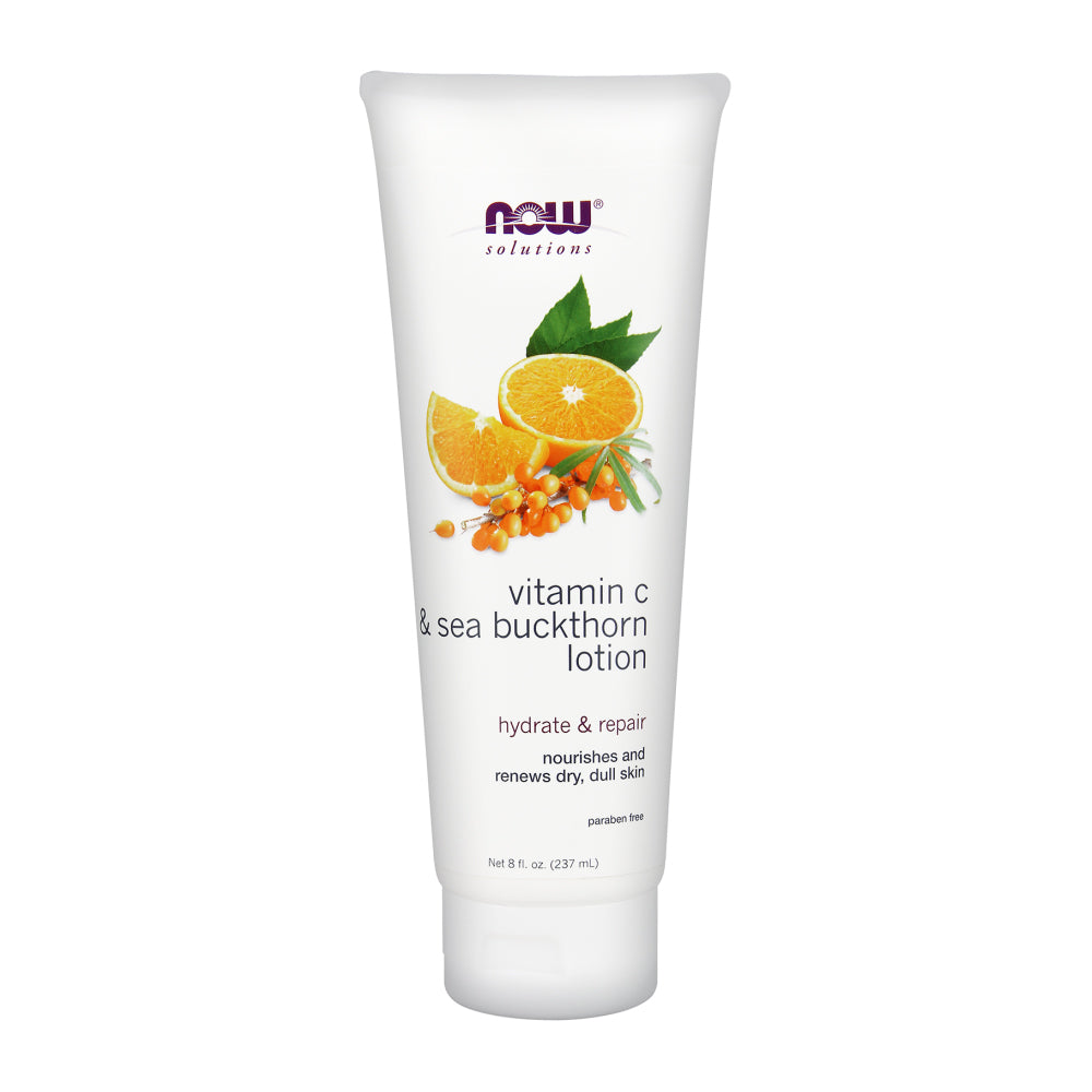 Tube of NOW Vitamin C & Sea Buckthorn Lotion
