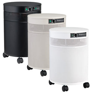 Airpura air purifier, all three case colours