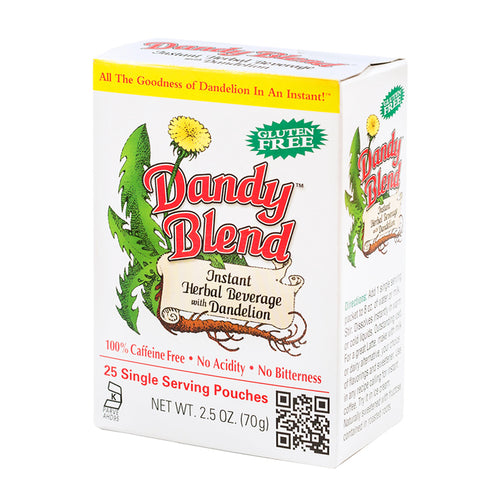 Box of 25 single serving pouches of Dandy Blend Instant Herbal Beverage