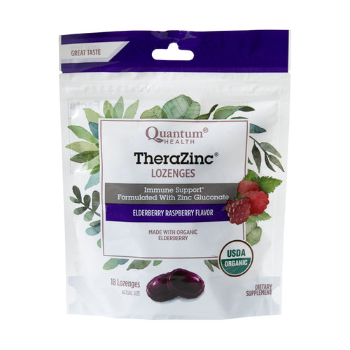 Bag of 18 TheraZinc lozenges, Elderberry/Raspberry Flavour