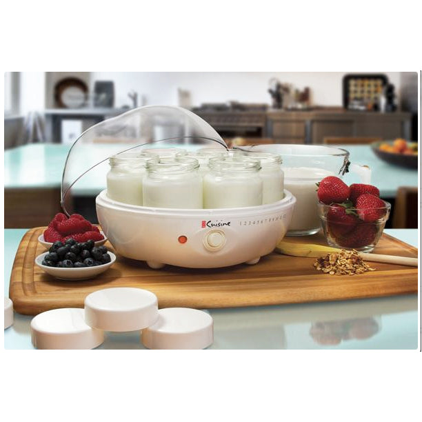 Euro-Cuisine Yogurt Maker with Thermometer - YM80-TM26 Yogurt Maker with SS Thermometer