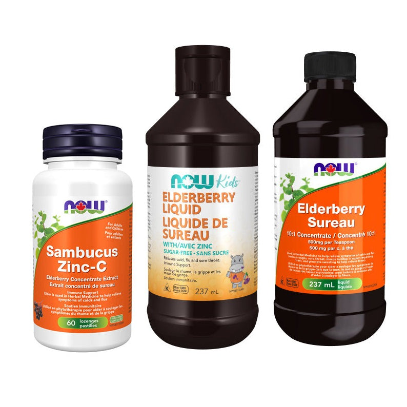 NOW Elderberry & Zinc (Lozenges & Liquid Sambucus ZincC