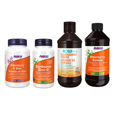 four types of NOW Elderberry formulations