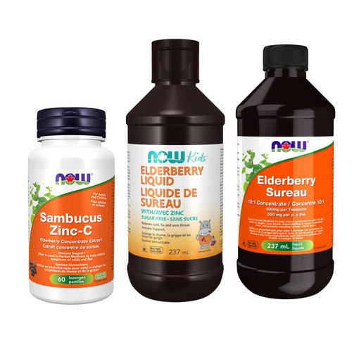 four types of NOW Elderberry formulations