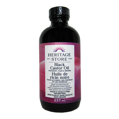 Heritage Store Black Castor Oil, new label style