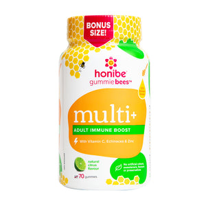 Honibe Adult Multivitamin + Immune Boost Gummie Bees