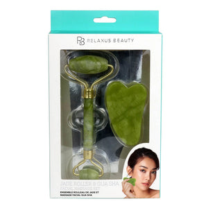 Jade Roller & Gua Sha Facial Massage Set