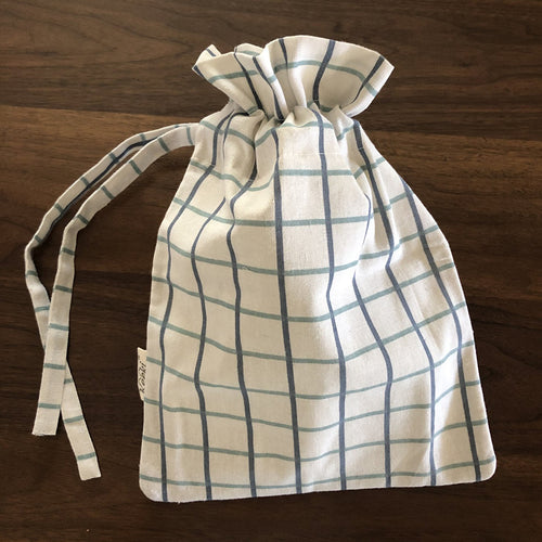 Keeki Bag, with Blue plaid pattern
