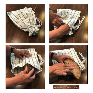 Keeki Bag closed, opened, and showing bread is still soft