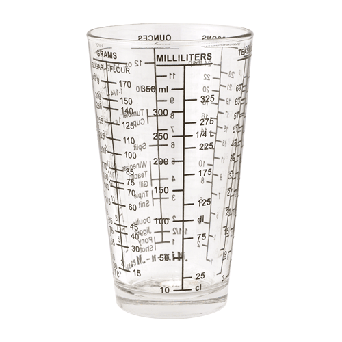 Kolder 26100RD Mix N Measure Glass, Multi-Purpose Liquid and Dry Measuring  Cup, 6 Units of Measurement, Heavy Glass, Red