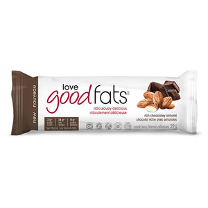 Wrapper for 39g Love Good Fats Rich Chocolatey Almond bar