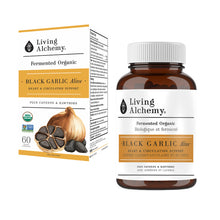 Living Alchemy Black Garlic Alive, bottle & box