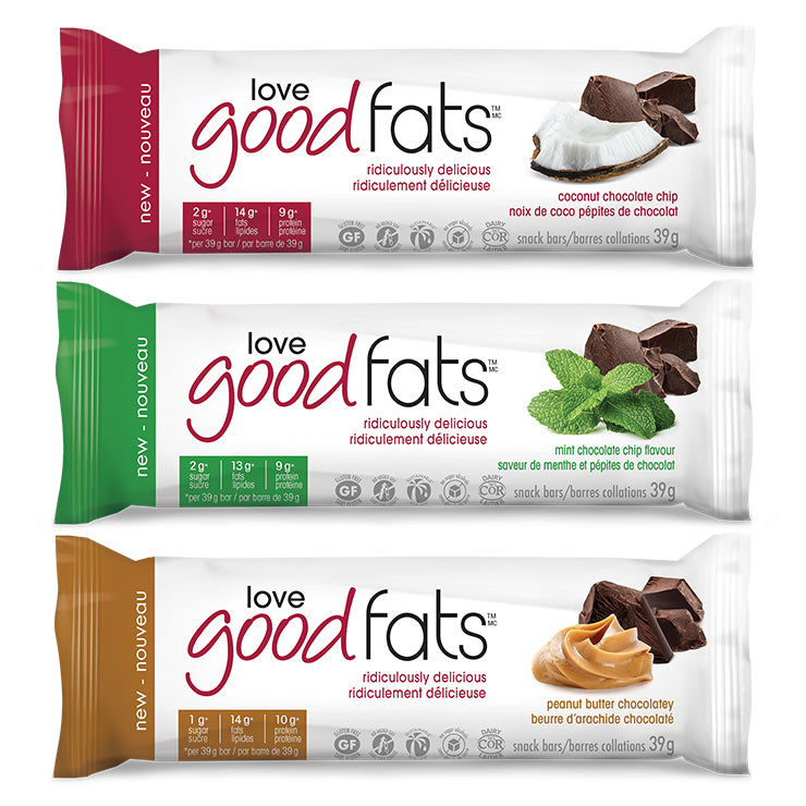 3 types of Love Good Fats Keto-Friendly Chocolate Bars