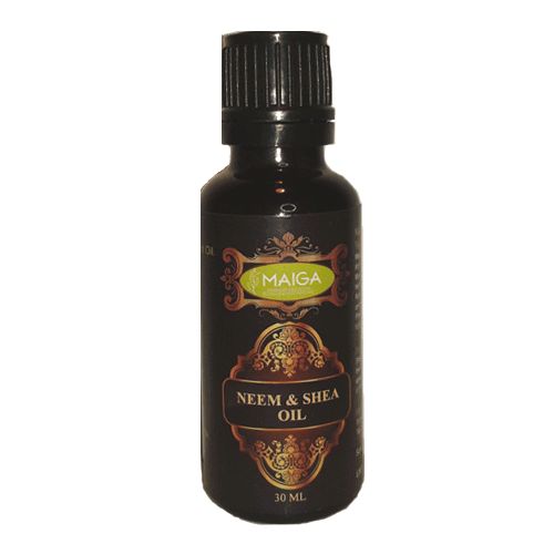 30 ml bottle of Maiga Organic Neem & Shea Oil