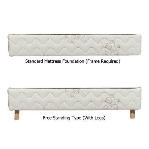 a standard and a free-standing Nature's Embrace Mattress Foundation